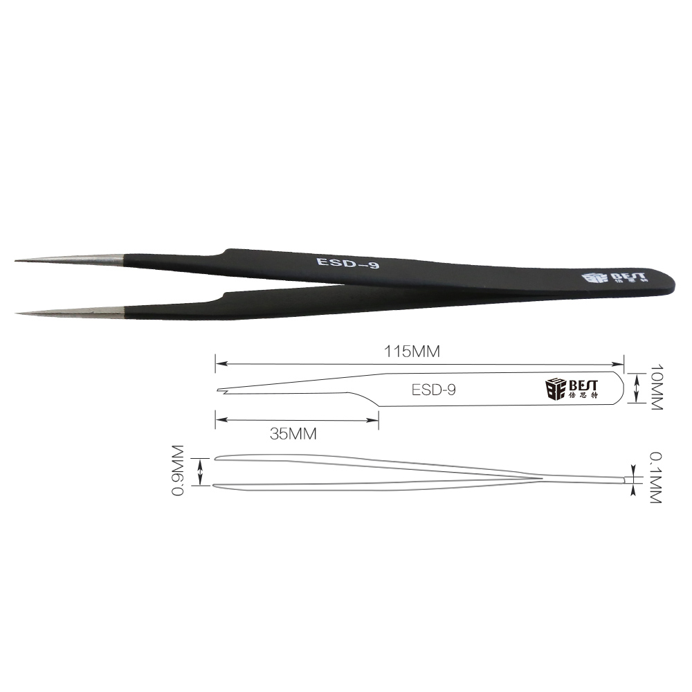 BST-ESD-9 pinças antiestáticas - Smd Tweezer Set avaliação e preço