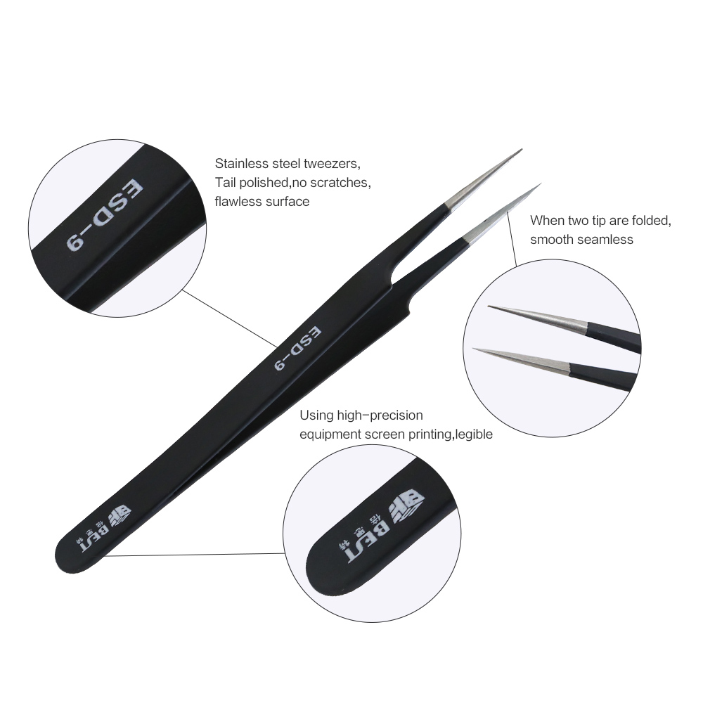 BST-ESD-9 pinças antiestáticas - Smd Tweezer Set avaliação e preço