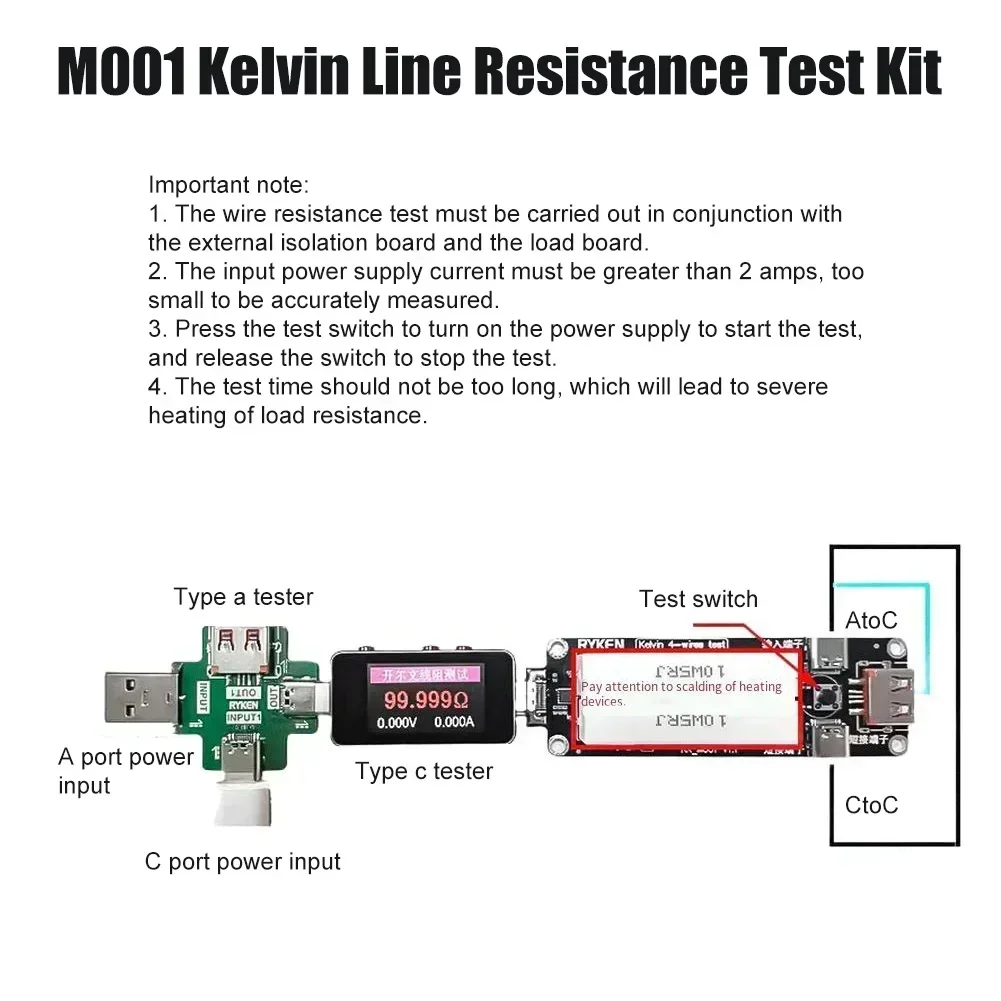 Kelvin resistência tipo-c medi - Electronics Repair Bench avaliação e preço