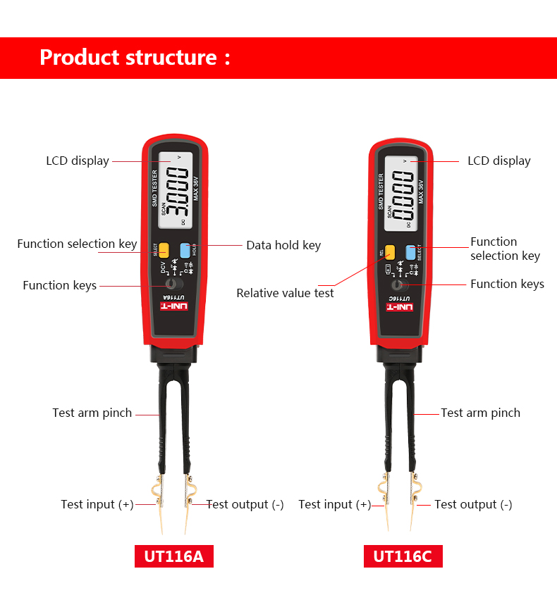 Pinça Digital UT116A UT116C, T - Smd Tweezer Set avaliação e preço