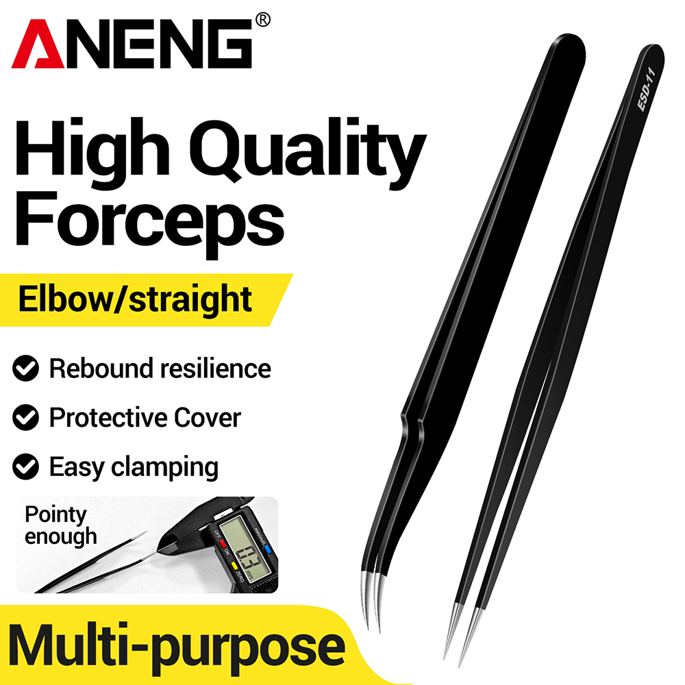 Pinça de aço inoxidável ANENG  - Smd Tweezer Set avaliação e preço